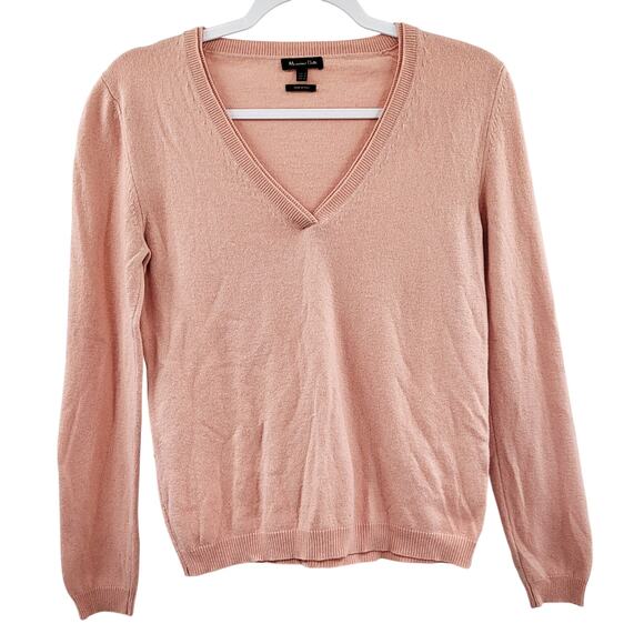 Massimo Dutti Coral Pink Cashmere Wool Blend Sweater Women's S Made in Italy - Picture 1 of 4